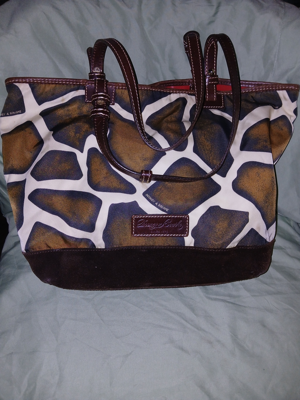 Dooney & Bourke Brown Giraffe Print Tote Bag